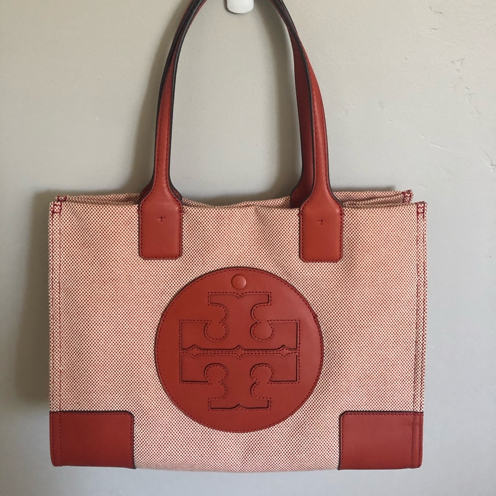Tory Burch Ella Canvas & Leather Tote Bag